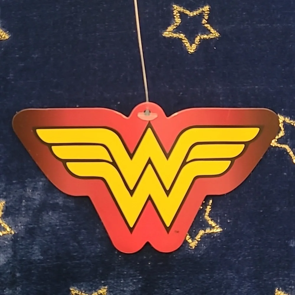 NWT WonderWoman Velour Blue Gold/Red Glitter Embroidered Logo Dress Girl Sz 6/6X - Picture 9 of 12